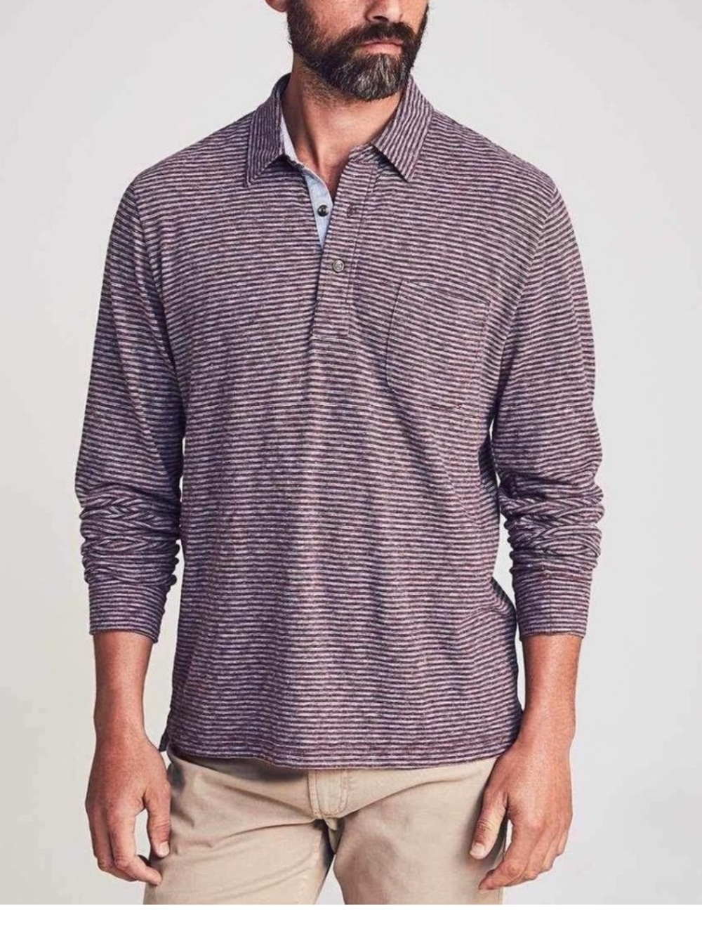 Faherty Brand Long-Sleeve Luxe Striped Polo